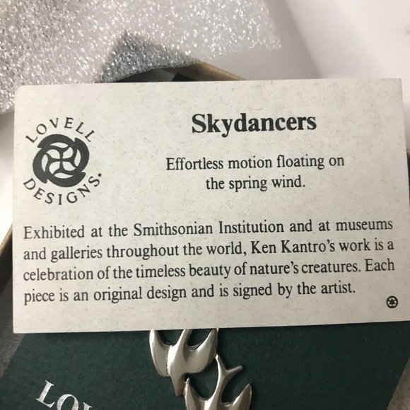 Lovell Designs Pewter Skydancers Pin New in Box - Picture 7 of 7